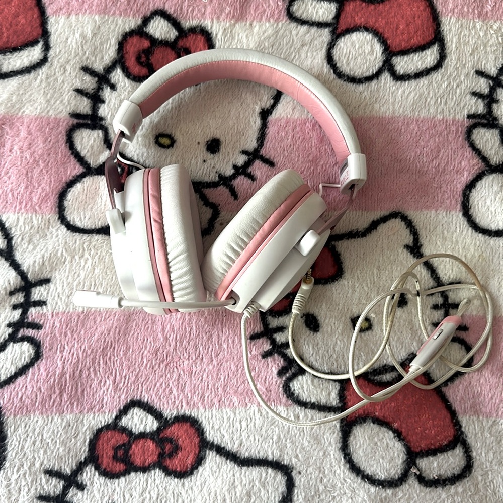 Angel Edition pink and white gaming headset - used